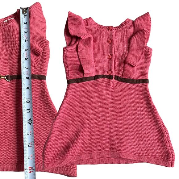 Janie and Jack 20 JJ Aug Fall 1 Ruffle Sweater Dress Baby Sz 6-12 Months - Picture 3 of 5